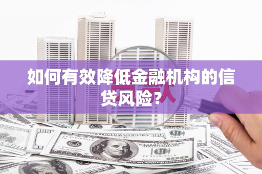 贵南如何有效降低金融机构的信贷风险？