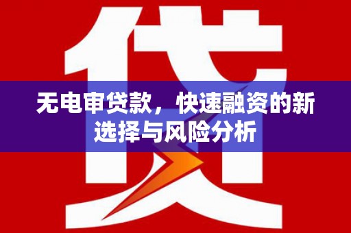贵南无电审贷款，快速融资的新选择与风险分析