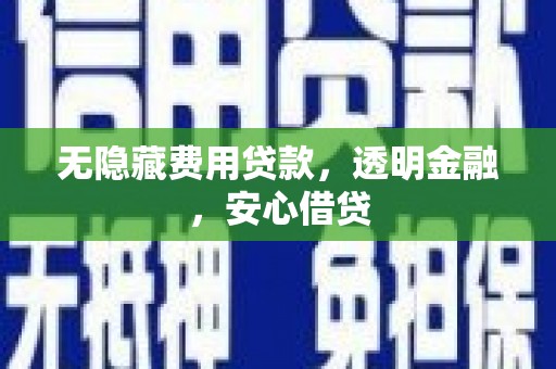 贵南无隐藏费用贷款，透明金融，安心借贷