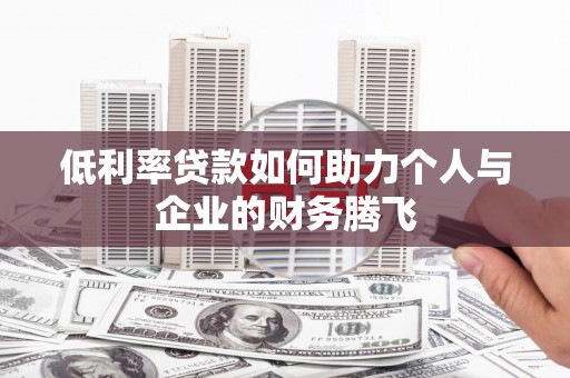 贵南低利率贷款如何助力个人与企业的财务腾飞