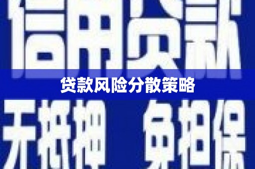 贵南贷款风险分散策略