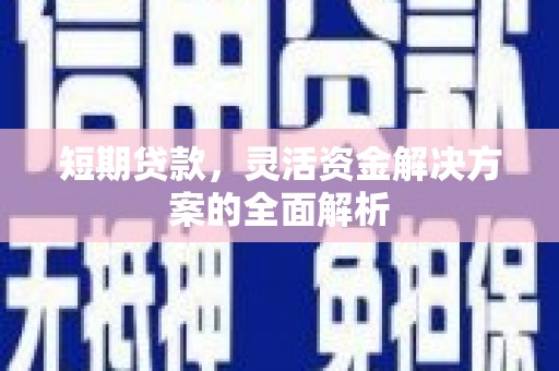 贵南短期贷款，灵活资金解决方案的全面解析