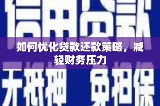 贵南如何优化贷款还款策略，减轻财务压力