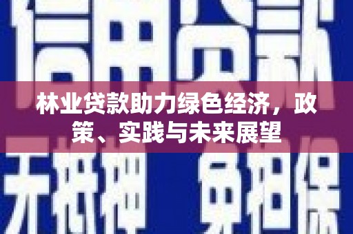 贵南林业贷款助力绿色经济，政策、实践与未来展望